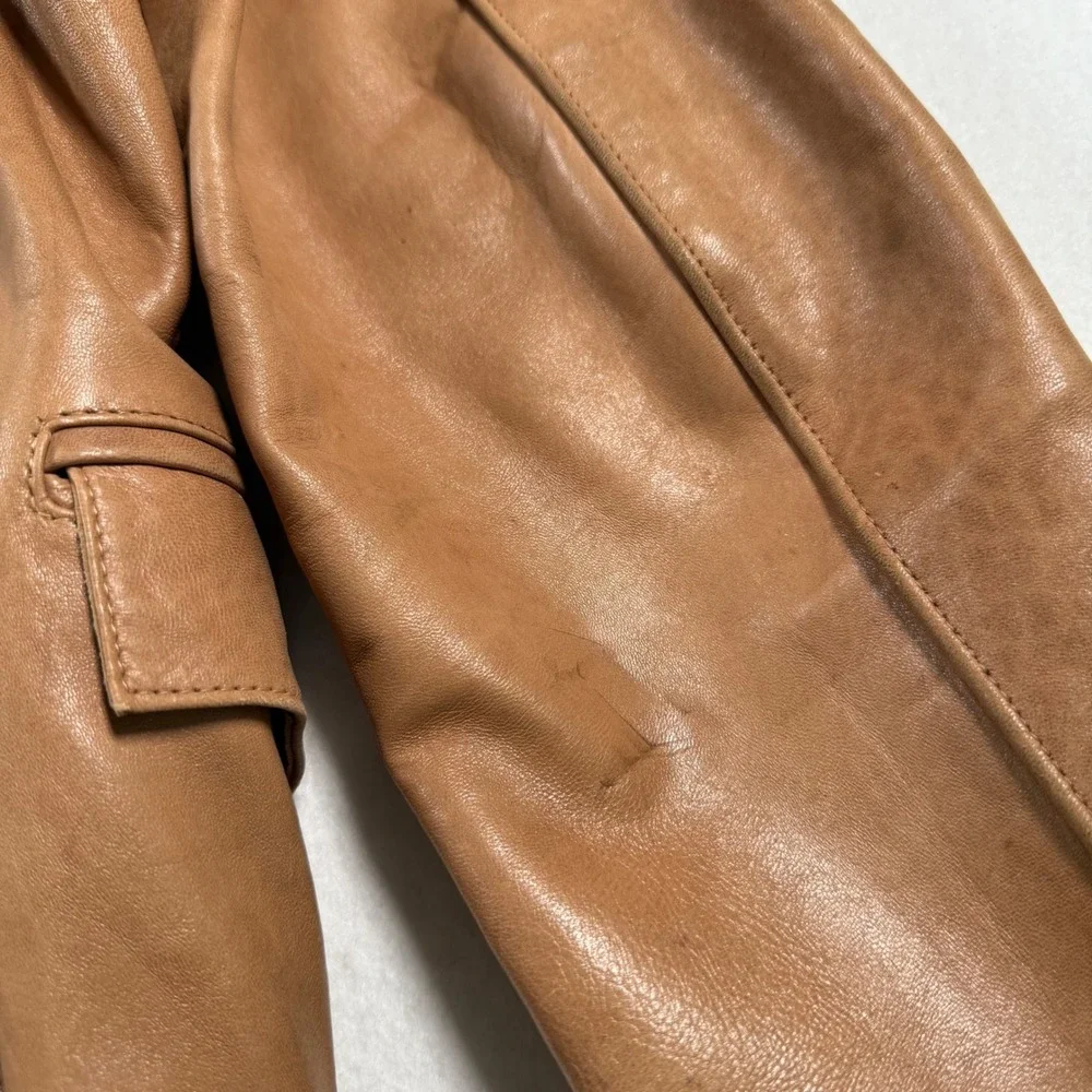 Vintage Americana Leather Tan Western Blazer Jacket Mens 44 California Design